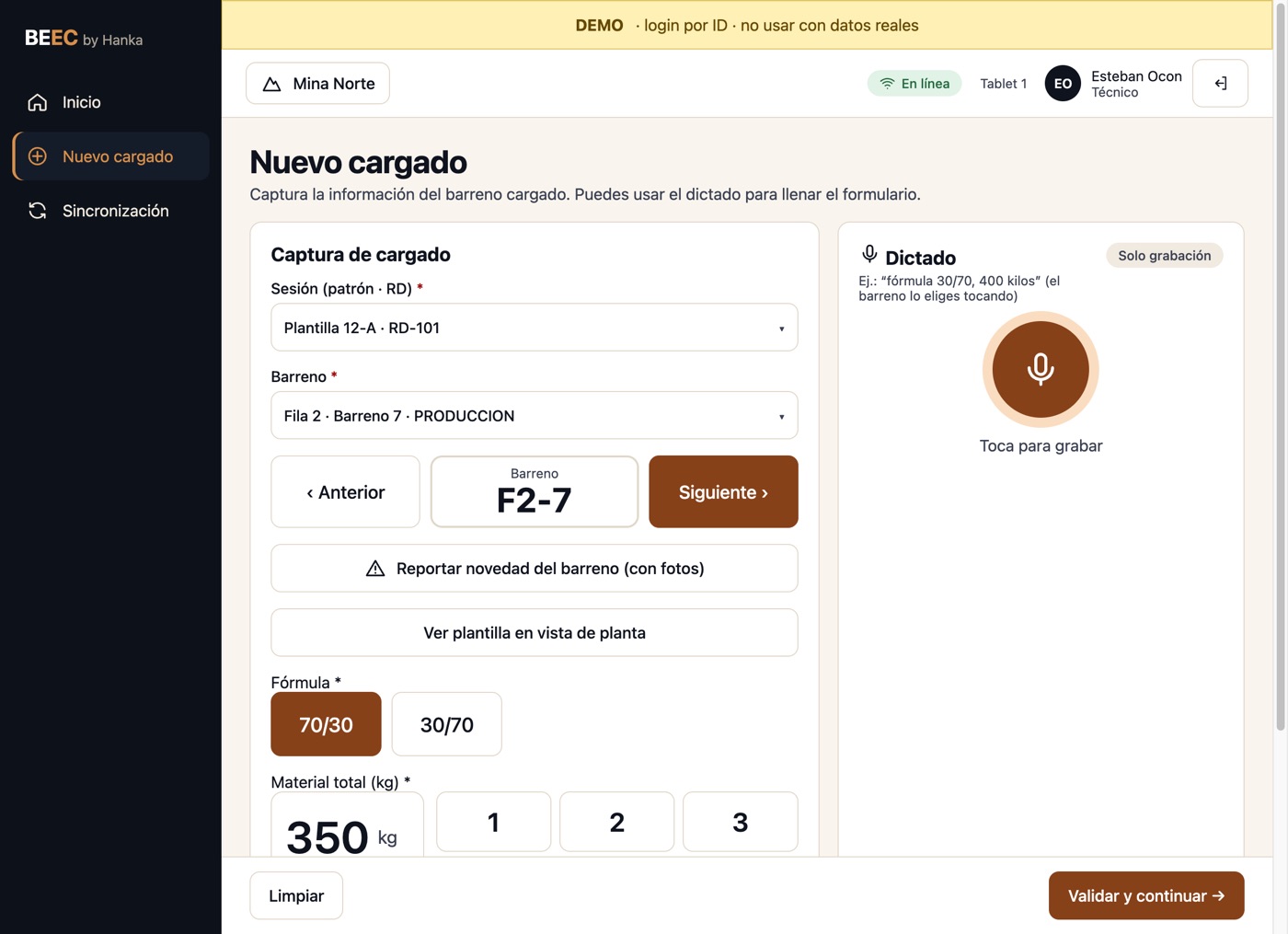 Formulario de captura